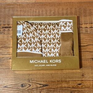 Michael Kors Tan and White Accessory Set